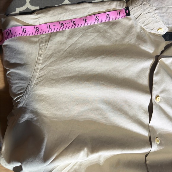 Vintage PRADA Made Italy Beige Stretch, Collar Lng Sleeve Dress Shirt 39"15-1/2" - Picture 15 of 16